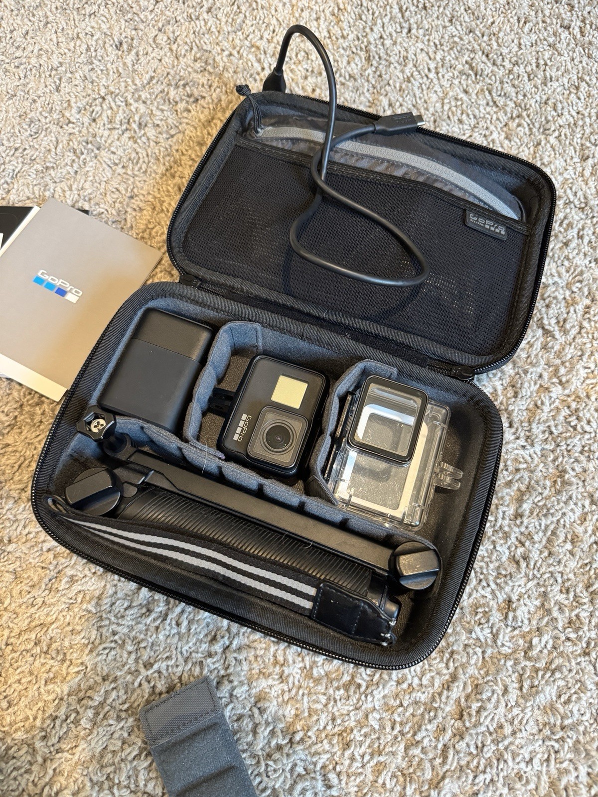 GoPro Hero 7 Black Camera Accessory Bundle with Case, Mounts, Straps, Tripod!