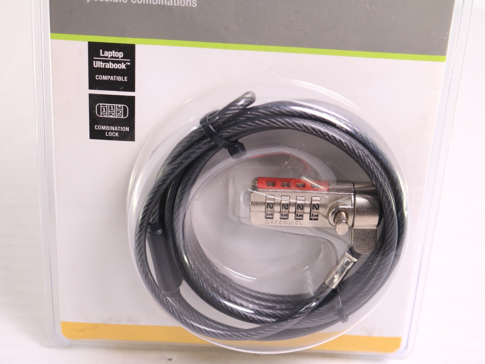 Targus DEFCON CL Laptop Computer Cable Lock - Resettable 4 Digit-Code, Galvanize