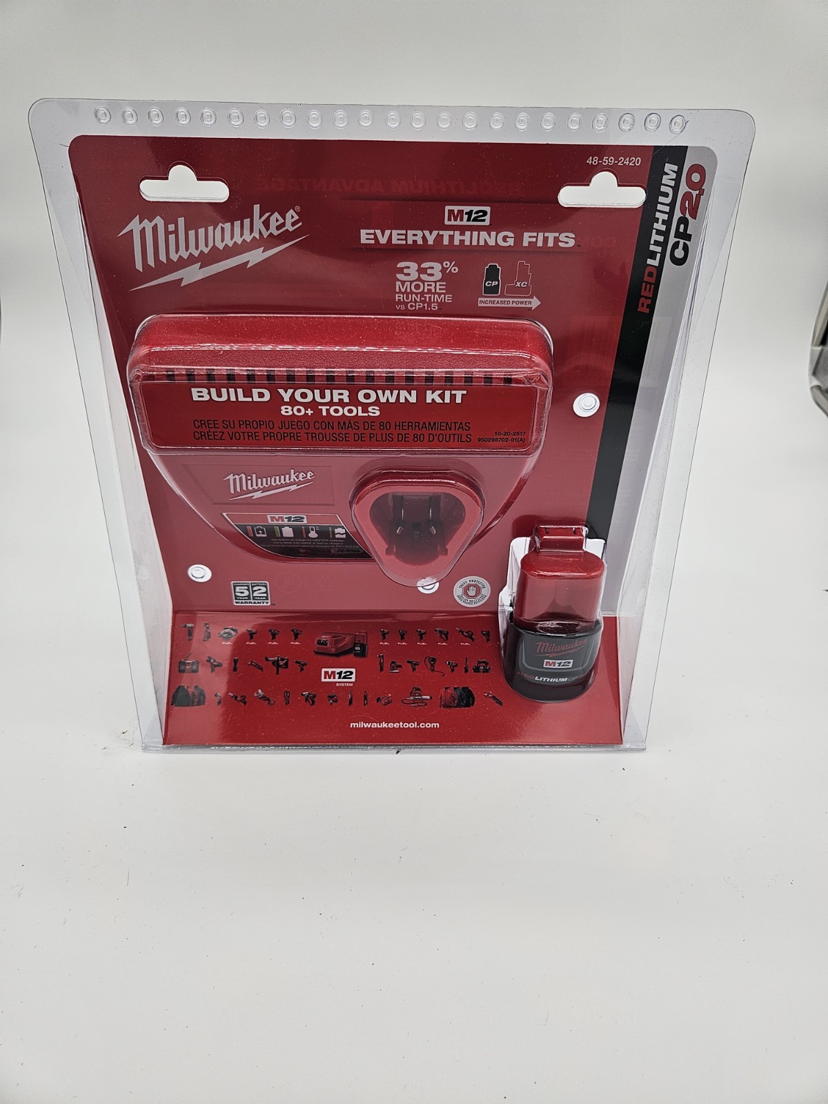 Genuine Milwaukee M12 REDLITHIUM CP2.0 Starter Kit - 2.0Ah Battery + Charger New