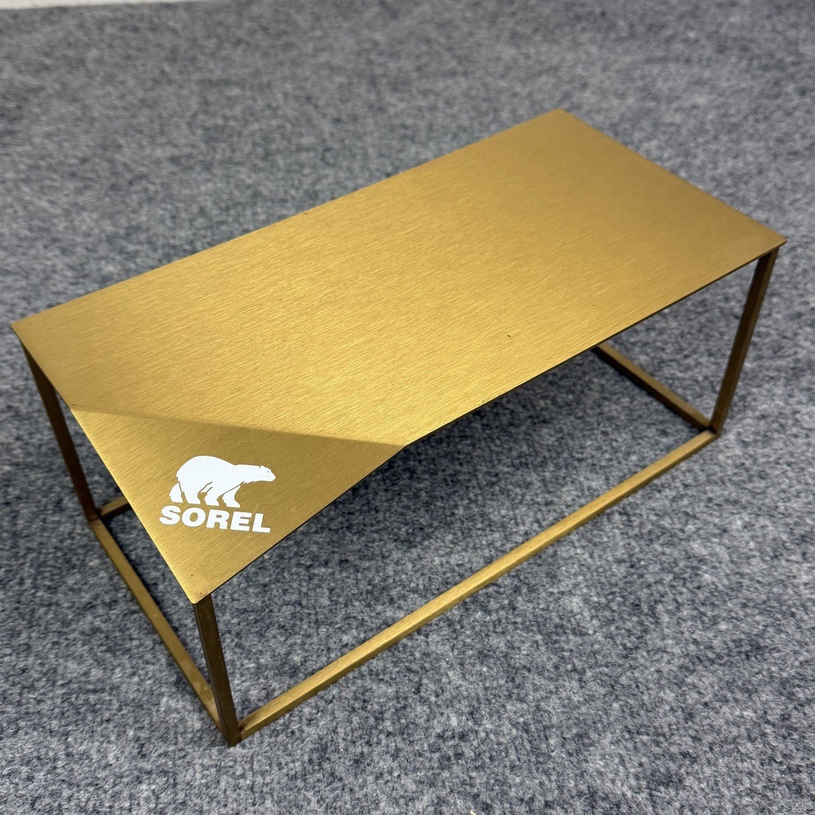 SOREL Store Display Riser Gold Metal Retail Shoe Boot Logo Stand Fixture