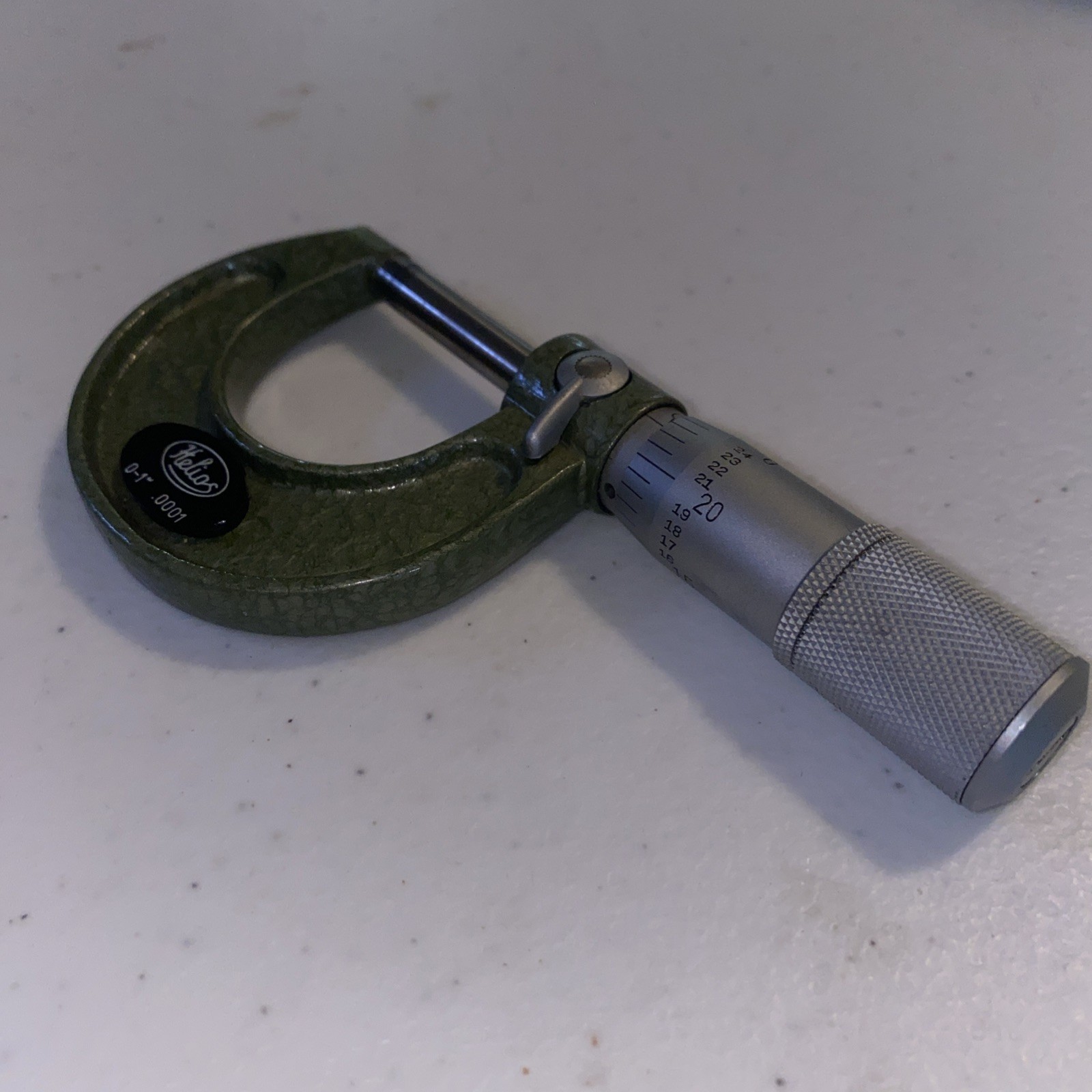 Helios Outside Micrometer, Inch, Friction Thimble, 0-1” .0001 Range