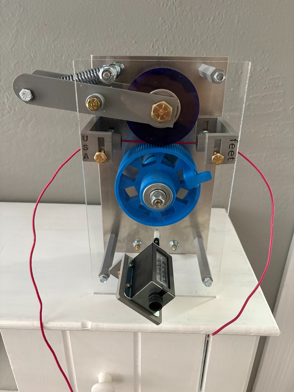 Wire Measuring Machine Cordage Length Meter in "FEET" Line Counter