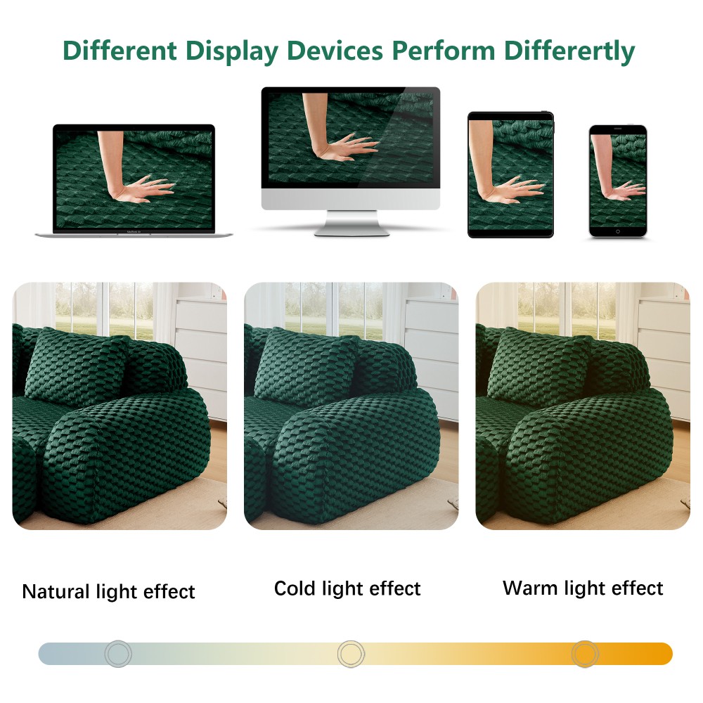 82" Modern L-Shaped Modular Sectional Sofa w/ Ottoman, Flannelette, Green