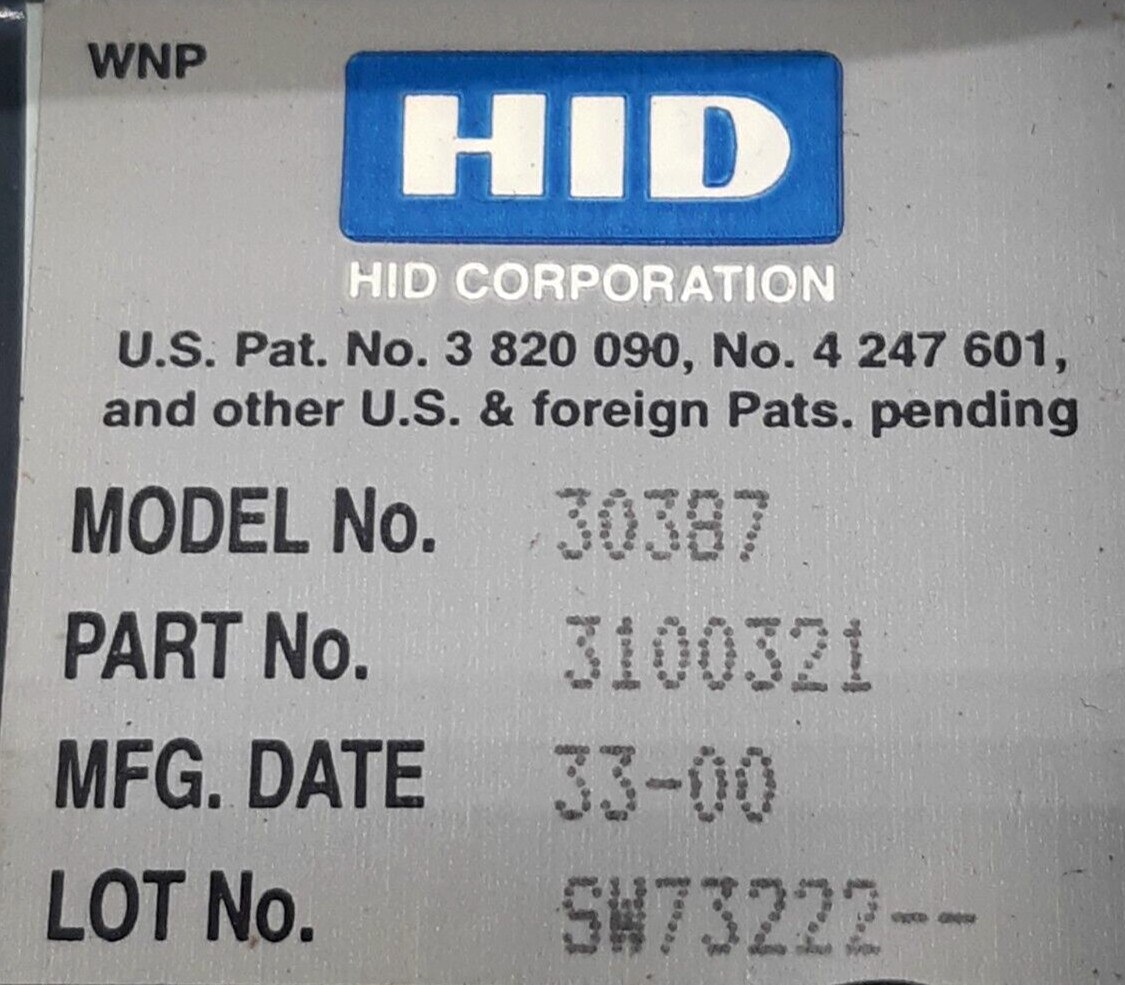 HID 3100321 Swipe Card Reader, Model 30387