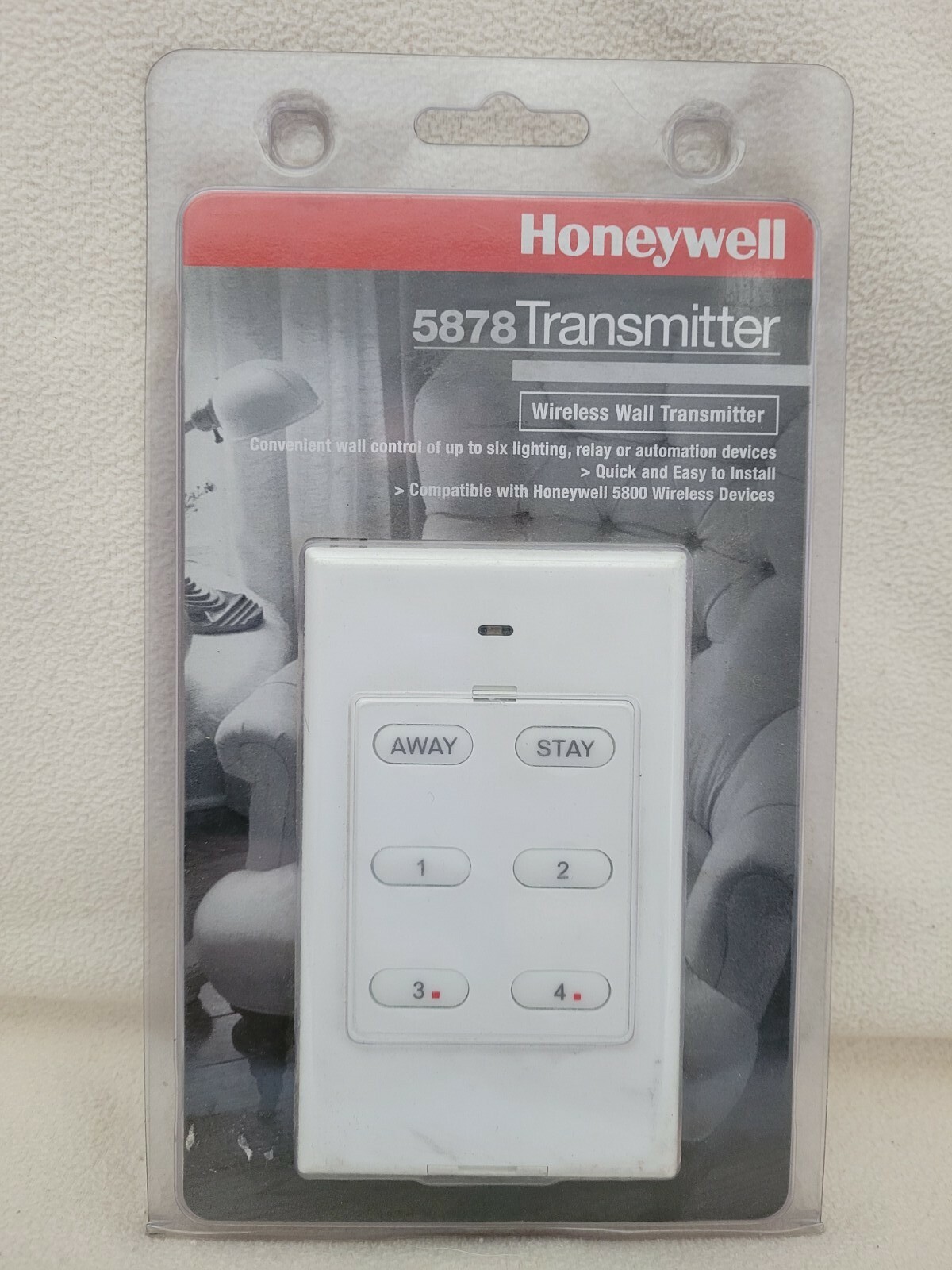 New Honeywell 5878 Transmitter White Wireless Wall Mount