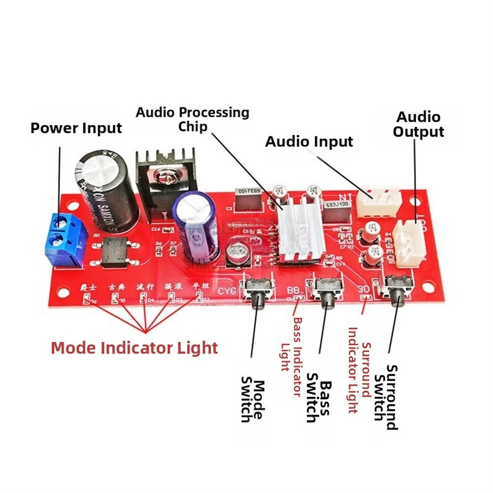 Tone Board Preamp Processor with 3D Sound and Wide Voltage Input Range