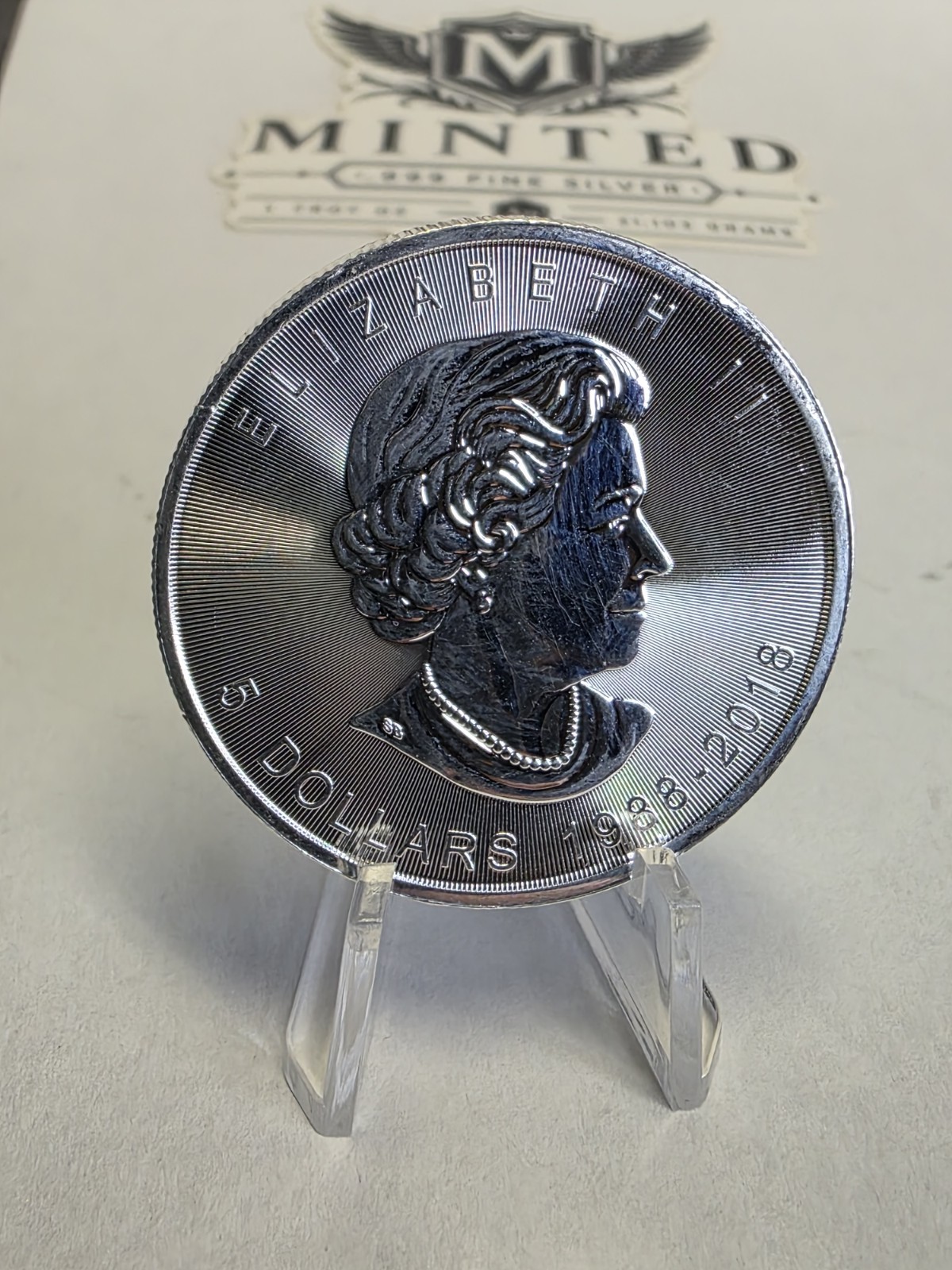 2018 Canada $5 30th Anniversary Silver Maple Leaf 1 oz .9999 BU Privy Mark RCM