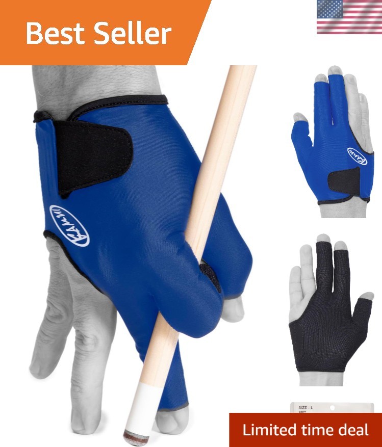 Right Hand QuickDry Billiard Glove in XL, Blue - Ultimate Comfort & Control