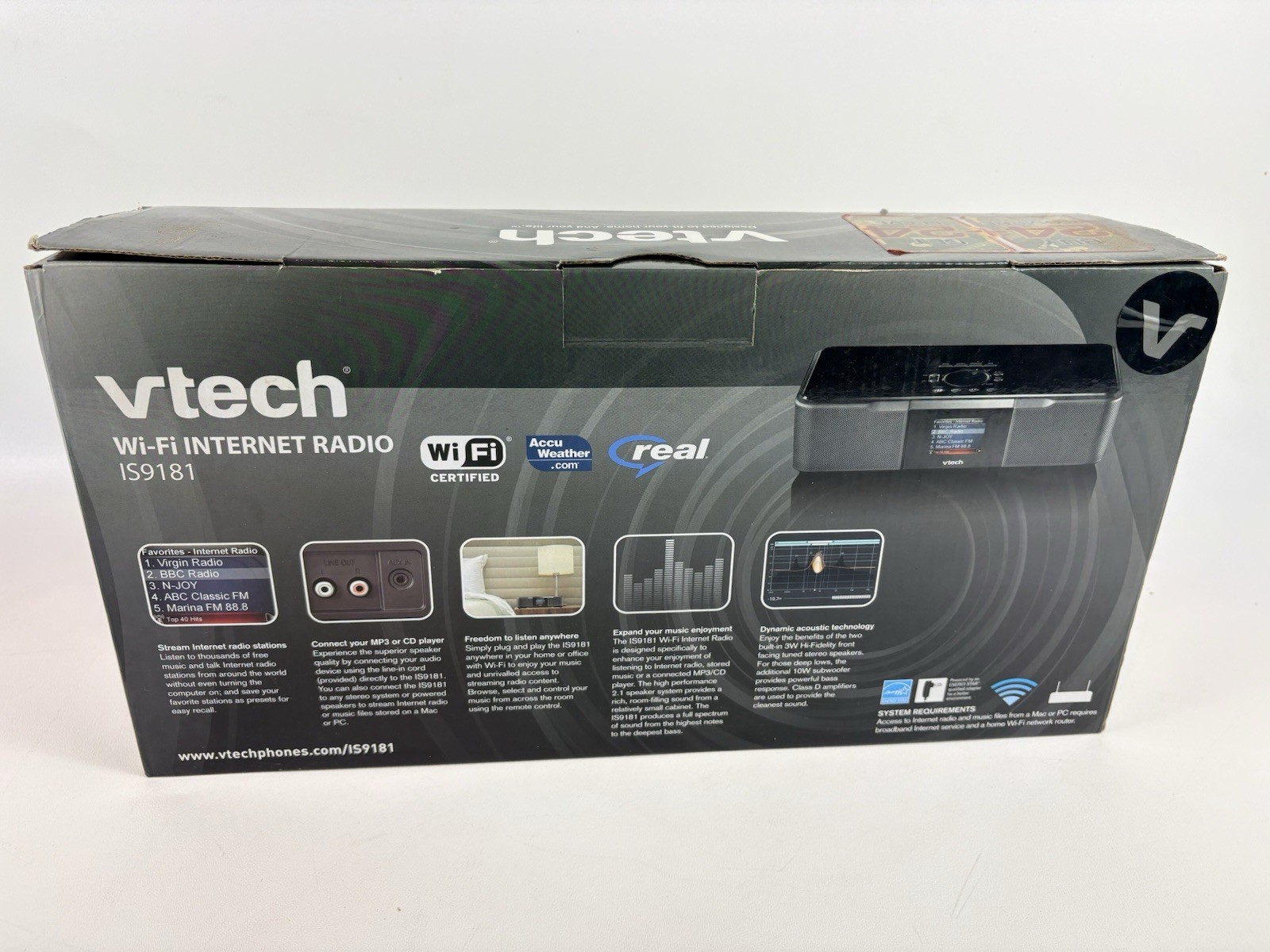 VTech IS9181 Internet Radio Speaker Alarm Clock Wireless LAN TESTED + REMOTE