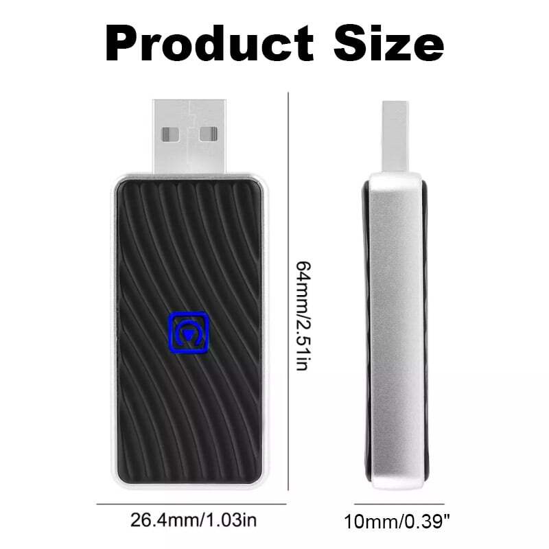 Mini Wireless CarPlay Adapter Bluetooth Auto Connection Plug & Play USB Dongle