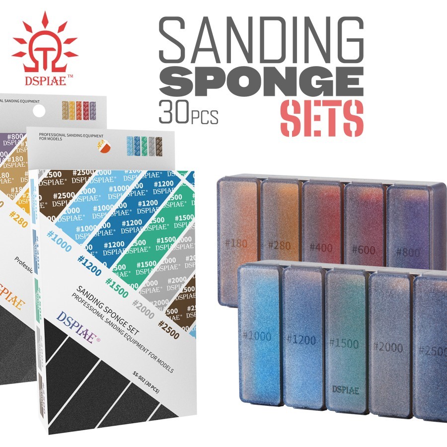 DSPIAE: Sponge Sandpaper Sets - Sanding Set - SS-S01 Coarse : SS-S02 Fine