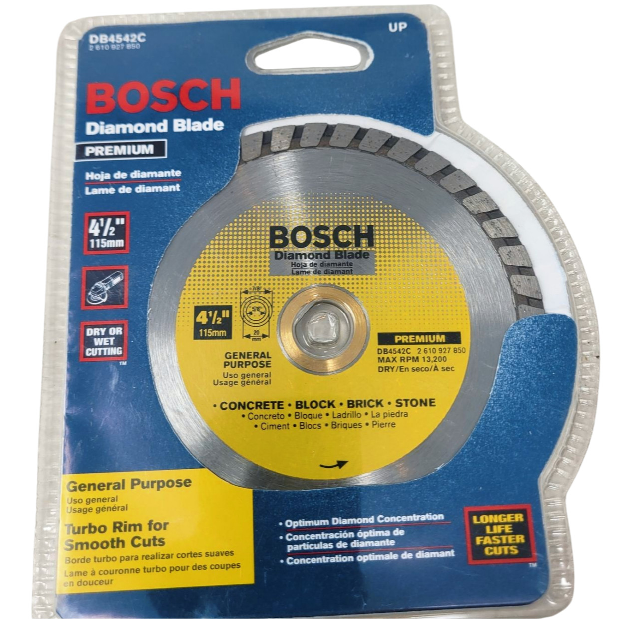BOSCH DB4542C 4-1/2 in. Premium Turbo Rim Diamond Blade New In Package
