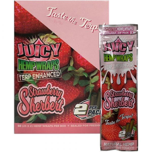 🍓 JUICY JAY STRAWBERRY SHERBET 🔥 25 PACKS 📦 2 COUNT PER PACK 💯 FACTORY SEALE