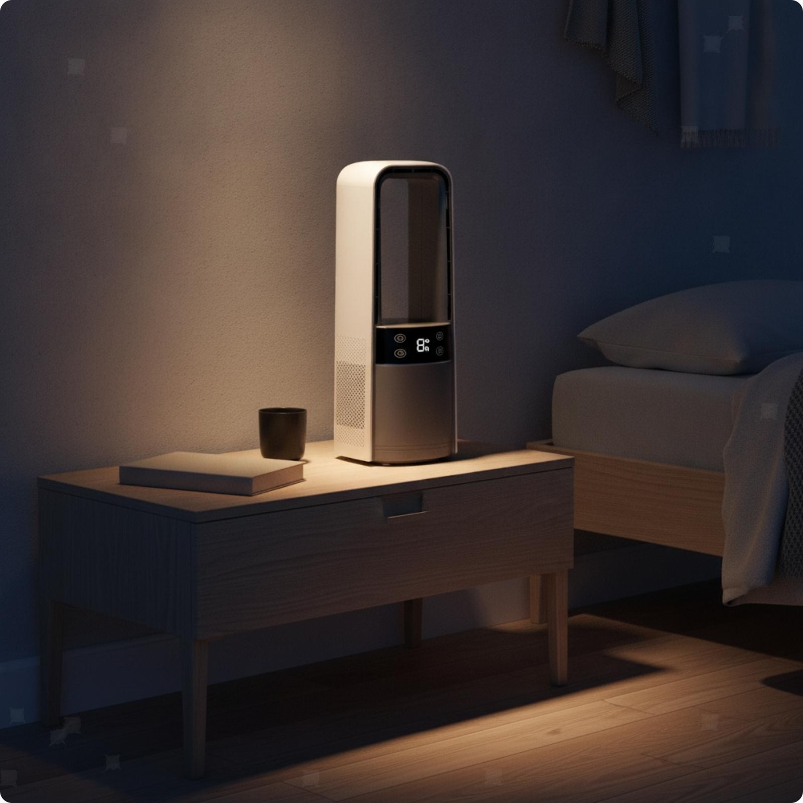 Bladeless Vertical Fan Compact Vertical Fan with Touchscreen Quiet for Office