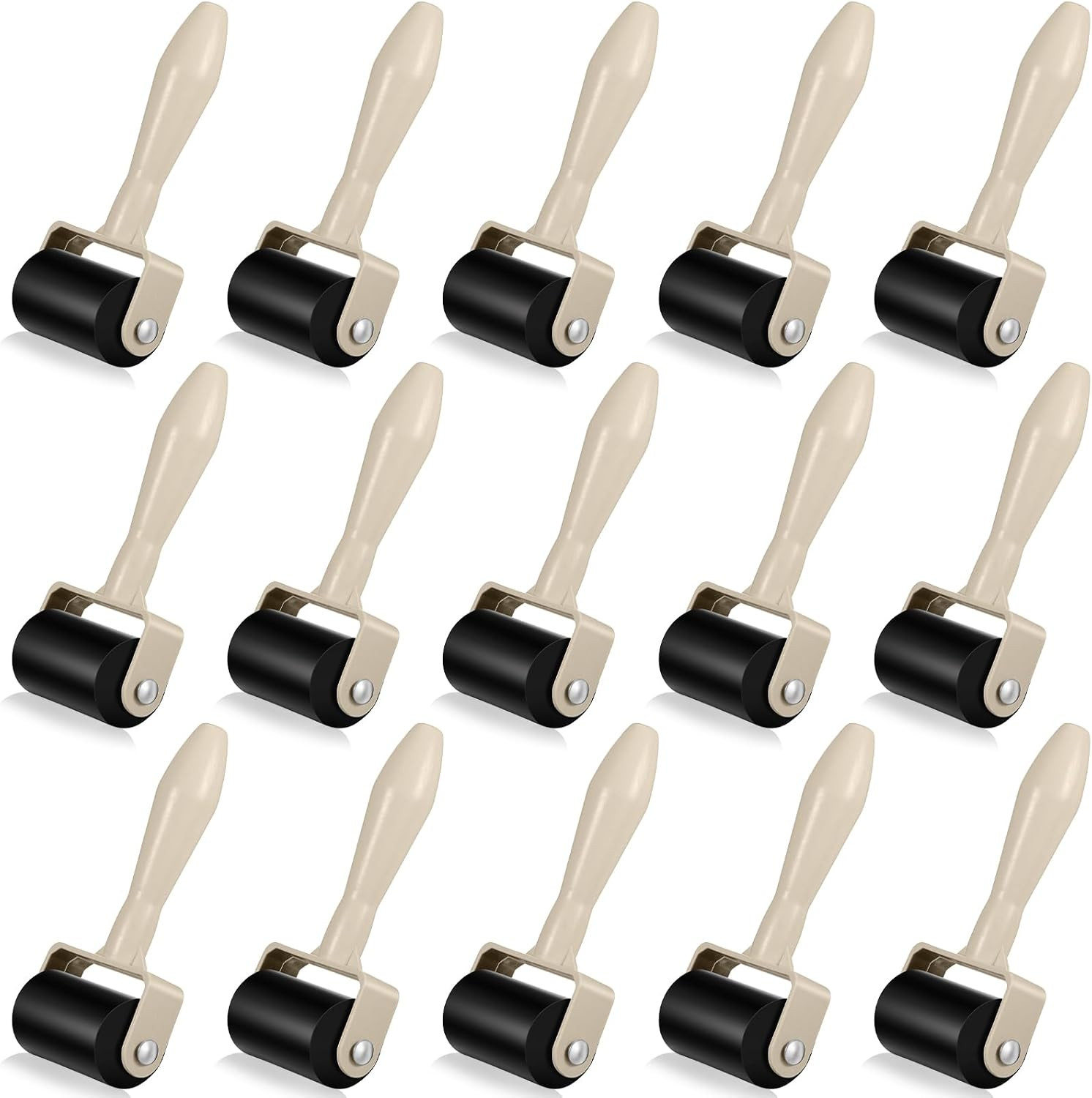 15 Pack Rubber Brayer Rollers, 1.4 Inch Bulk Brayer Rollers for Printmaking, Art