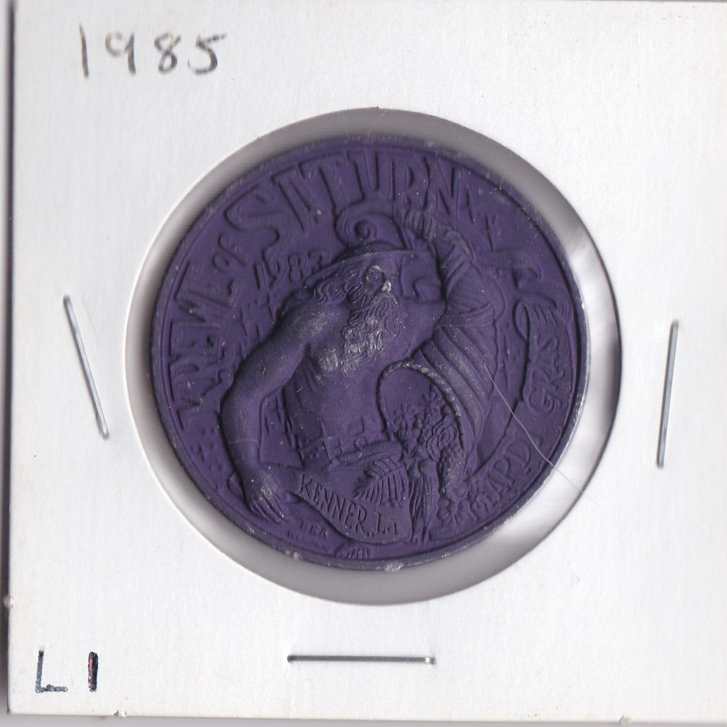 1985 KREWE of SATURN/ SATURN'S STORIES of ENCHANTMENT 1985 DOUBLOON (Purple L1)