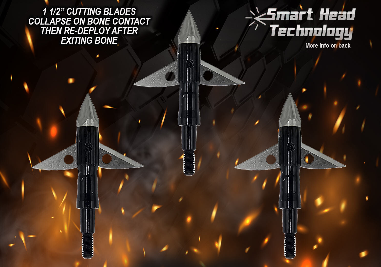 APOLLO 100 GRAIN BROADHEADS (3 PACK) HUNTING ARCHERY BOW CROSSBOW