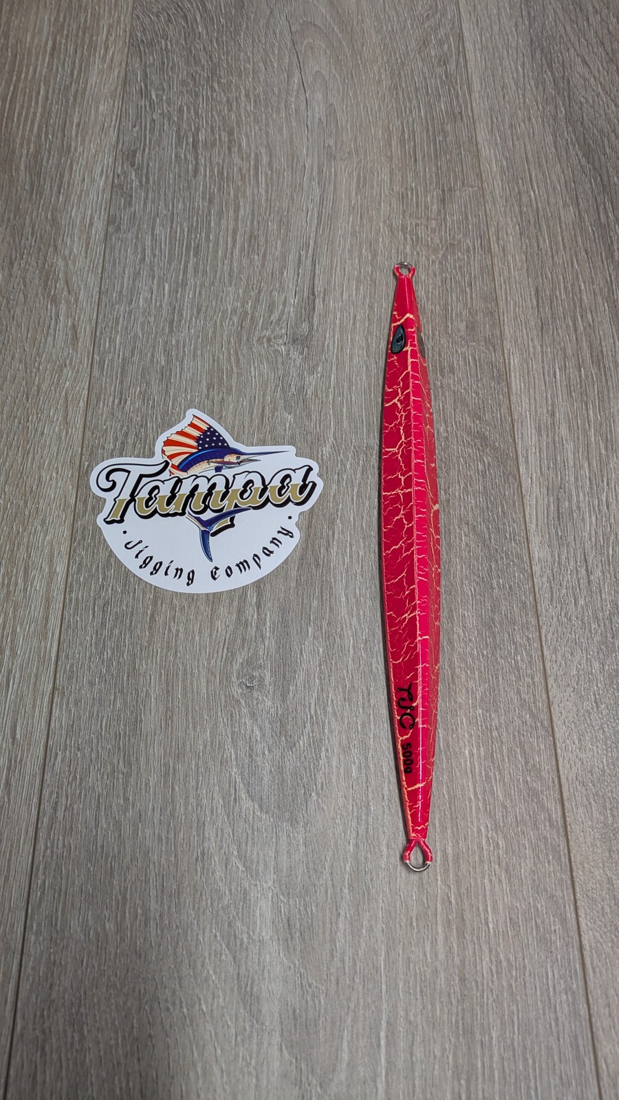 TJC500-071 Slow Pitch Jig: Pink Crackle with Glow. "The Enforcer 500"