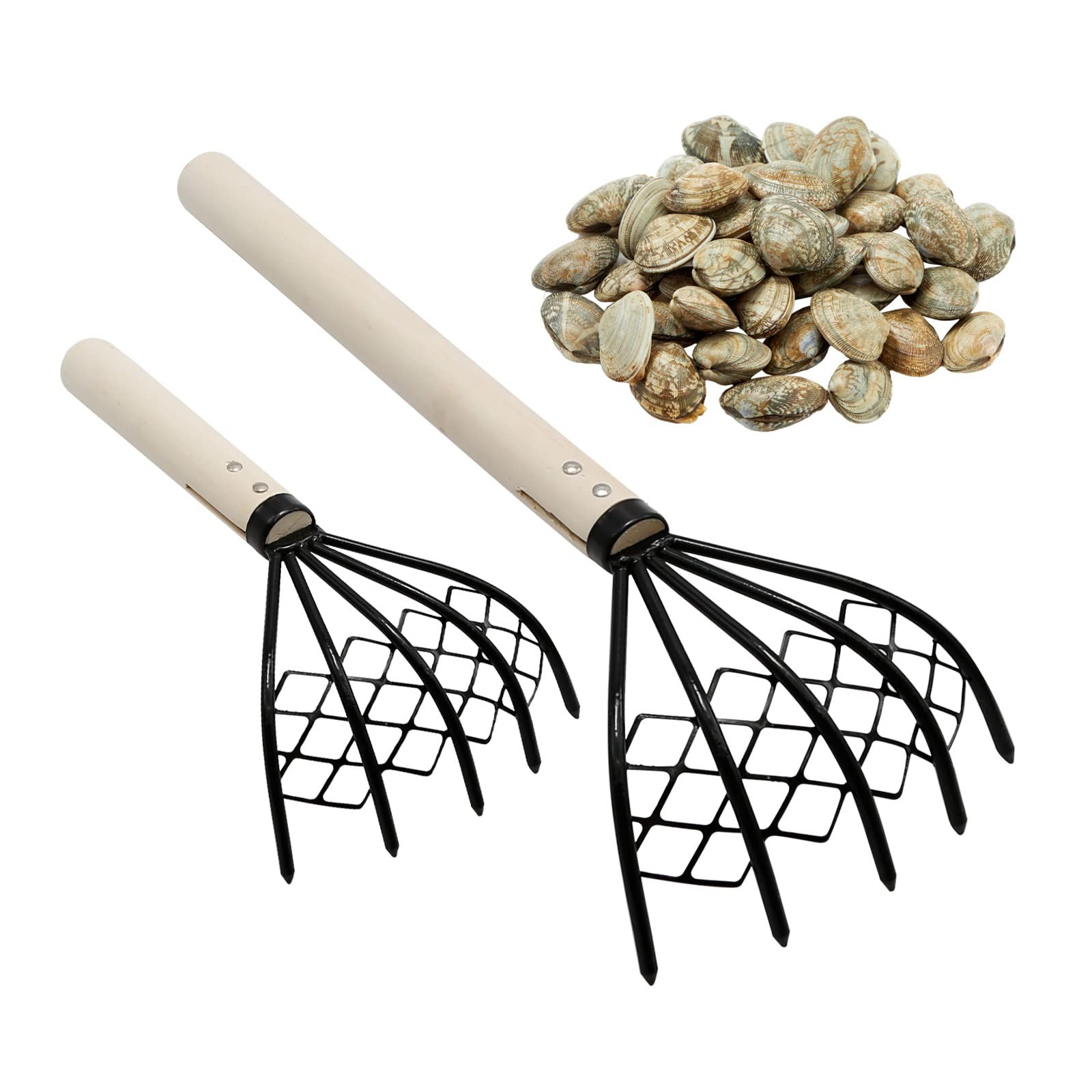 Vkinman 2 Pcs Claw Rake Clam Scraper Tool for Beach Clamming Shell Digger, St...