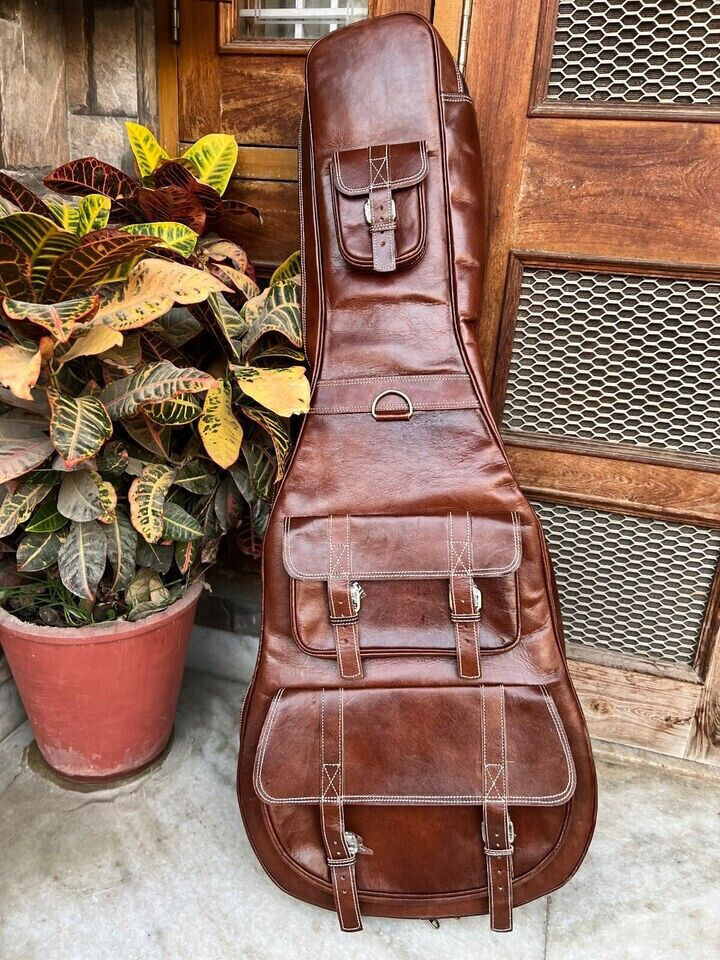 Leather Guitar Case, Soft case, Guitar Bag, Leather case, Personalization Name