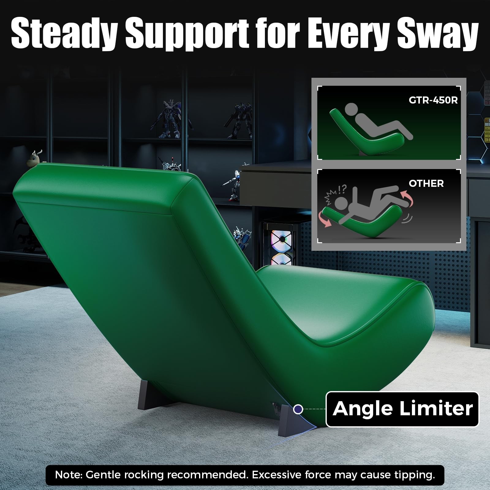 GTPLAYER Gaming Floor 15.74 in x 16.92 x 21.56 in, 01 Green Cat Pattern
