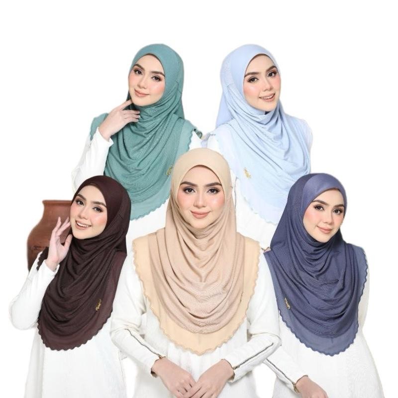 Layered instant Ironless cotton ribbed hijab in multiple colors perfect for any