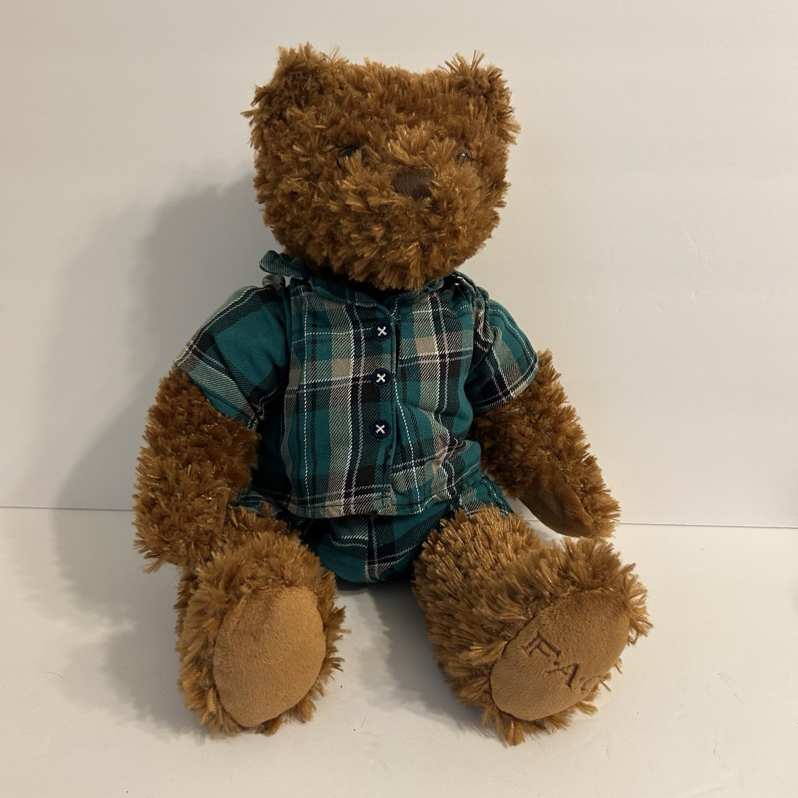 FAO Schwarz Plush Teddy Bear Plaid Outfit