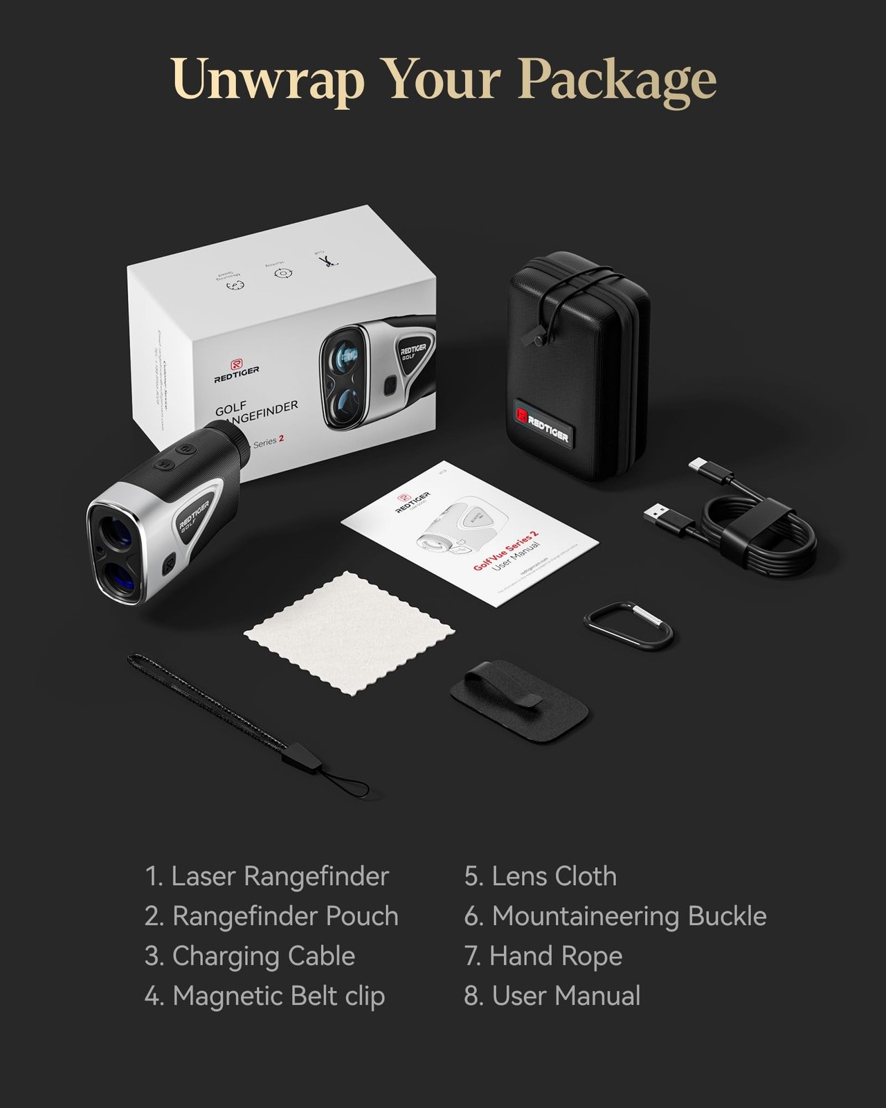 REDTIGER Range Finder Golf, 1200 Yards Golf Rangefinder with Slope, Light-Ada...