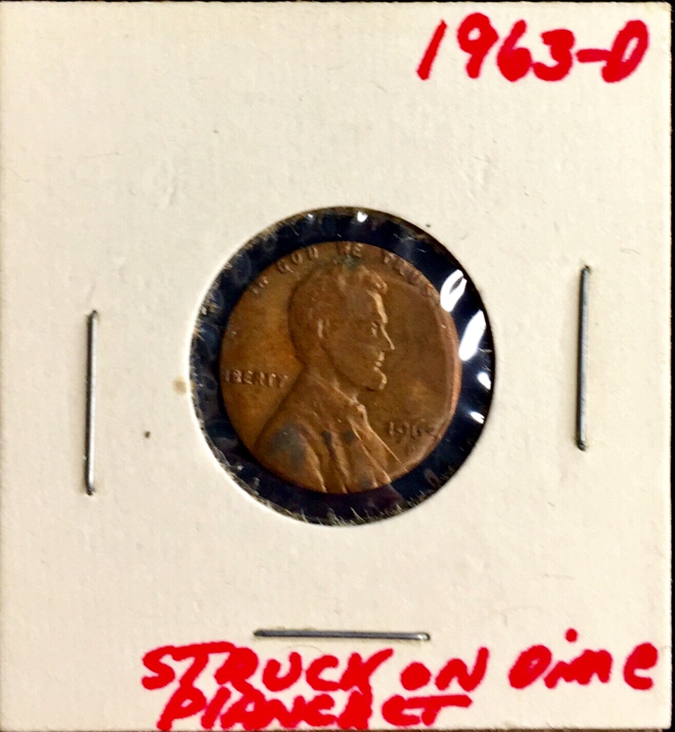 1963 D Lincoln Cent Size Of A Roosevelt Dime.