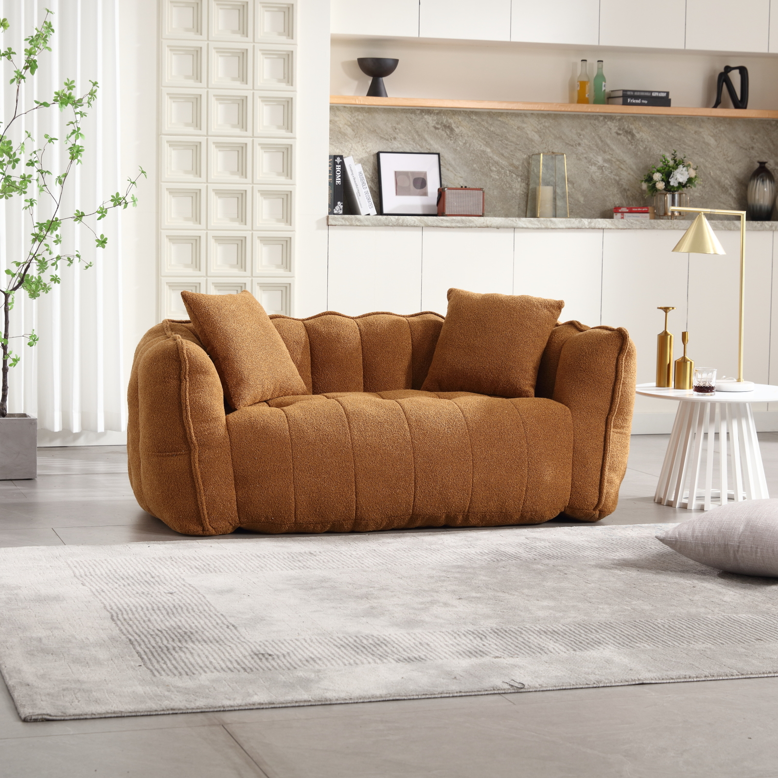 Bean Bag Sofa with high resilience foam core Bean Bag Chair for 2 people Yellow