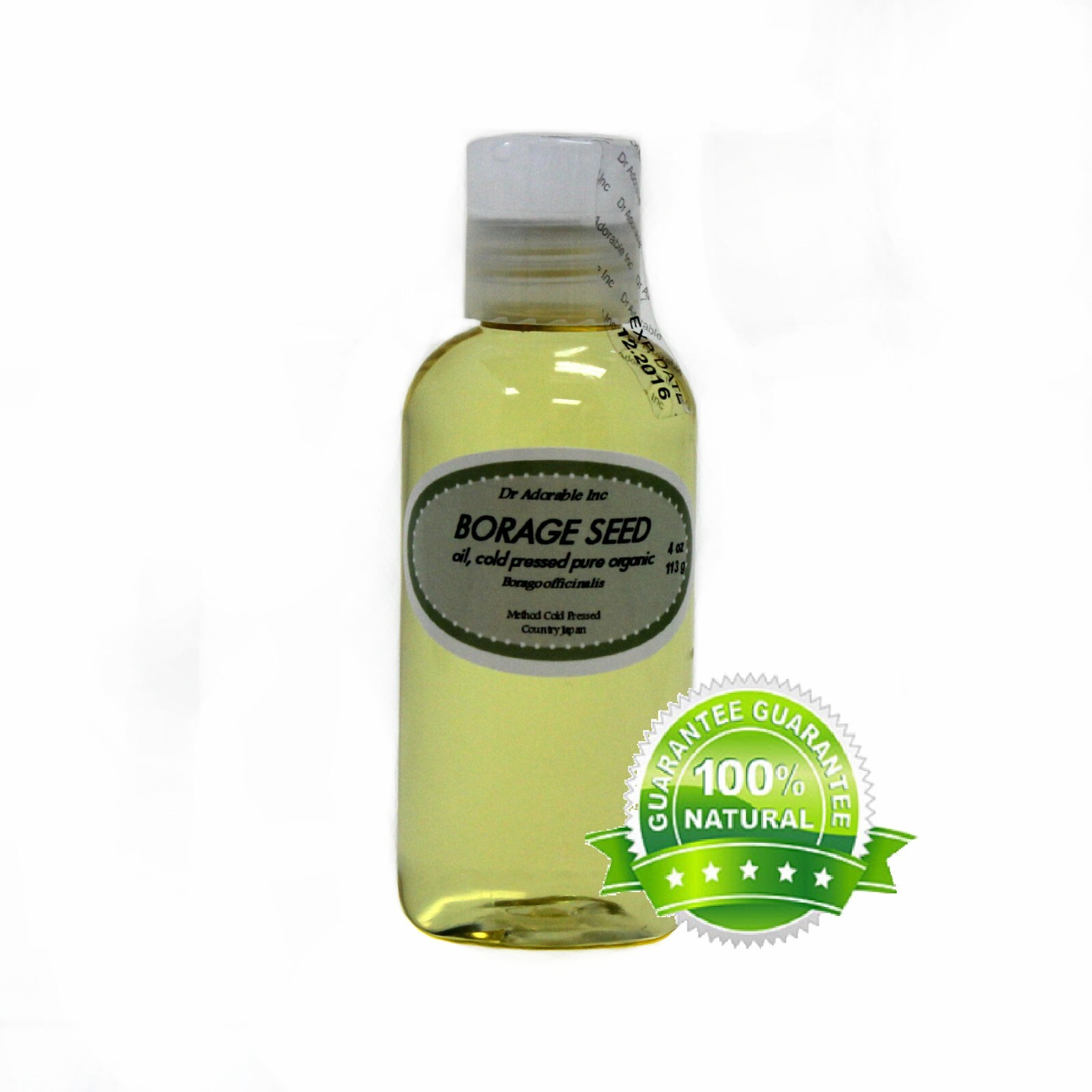 4 OZ ORGANIC 100% PURE BORAGE  SEED OIL 20% GLA