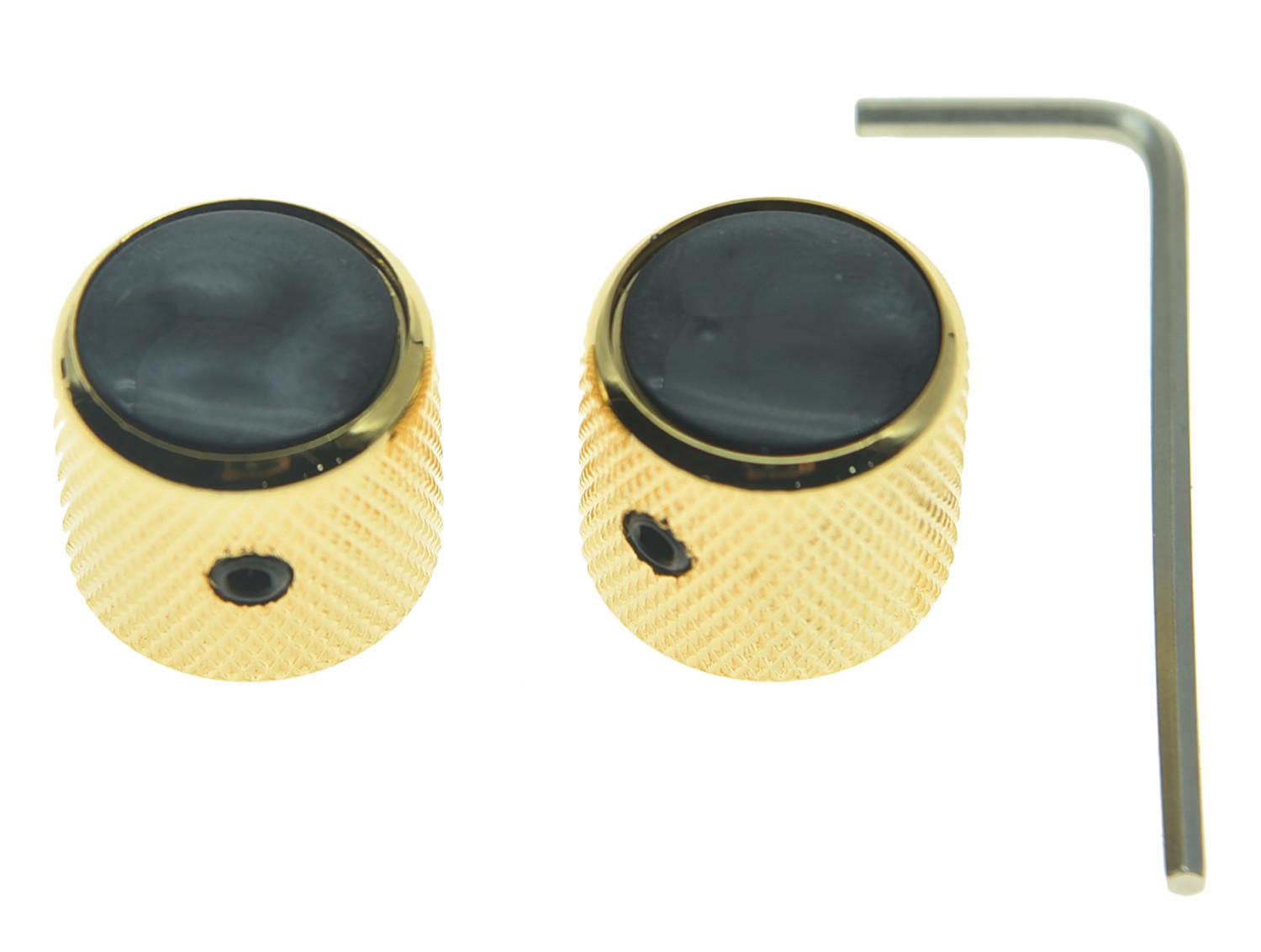 Quality Gold Guitar Bass Dome Knobs with Black Pearl Cap for Tele Telecaster