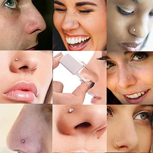 2 Pack Disposable Self Nose Piercing Tool With 10Pc Nose Rings Nose Piercing Kit