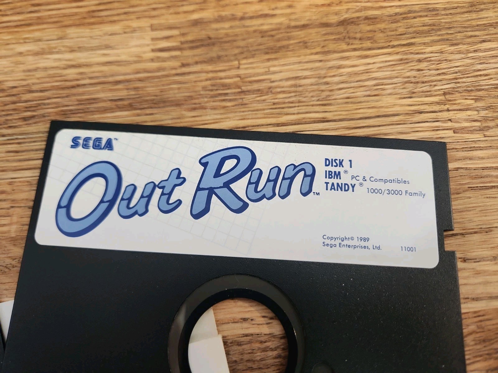 Sega Out Run 5-1/4" Floppy Disk Computer Game, UNTESTED, PC, 1989, IBM, TANDY