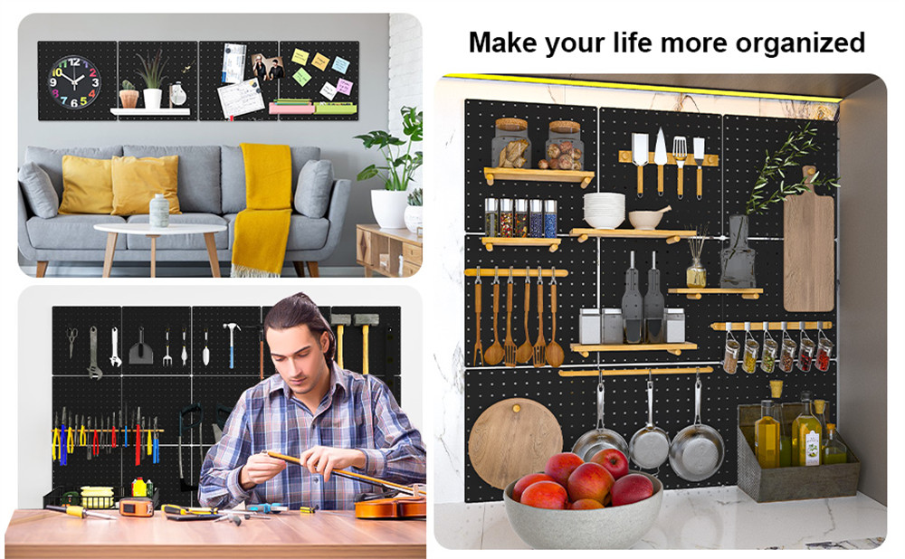 4 Pcs Pegboard Metal Pegboard Wall Panels - Pegboard Wall Organizer System