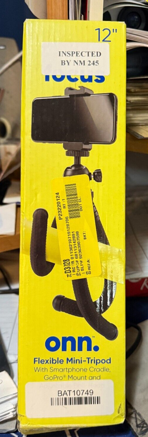 ONN FOCUS---12"----TRIPOD WITH SMARTPHONE CRADLE