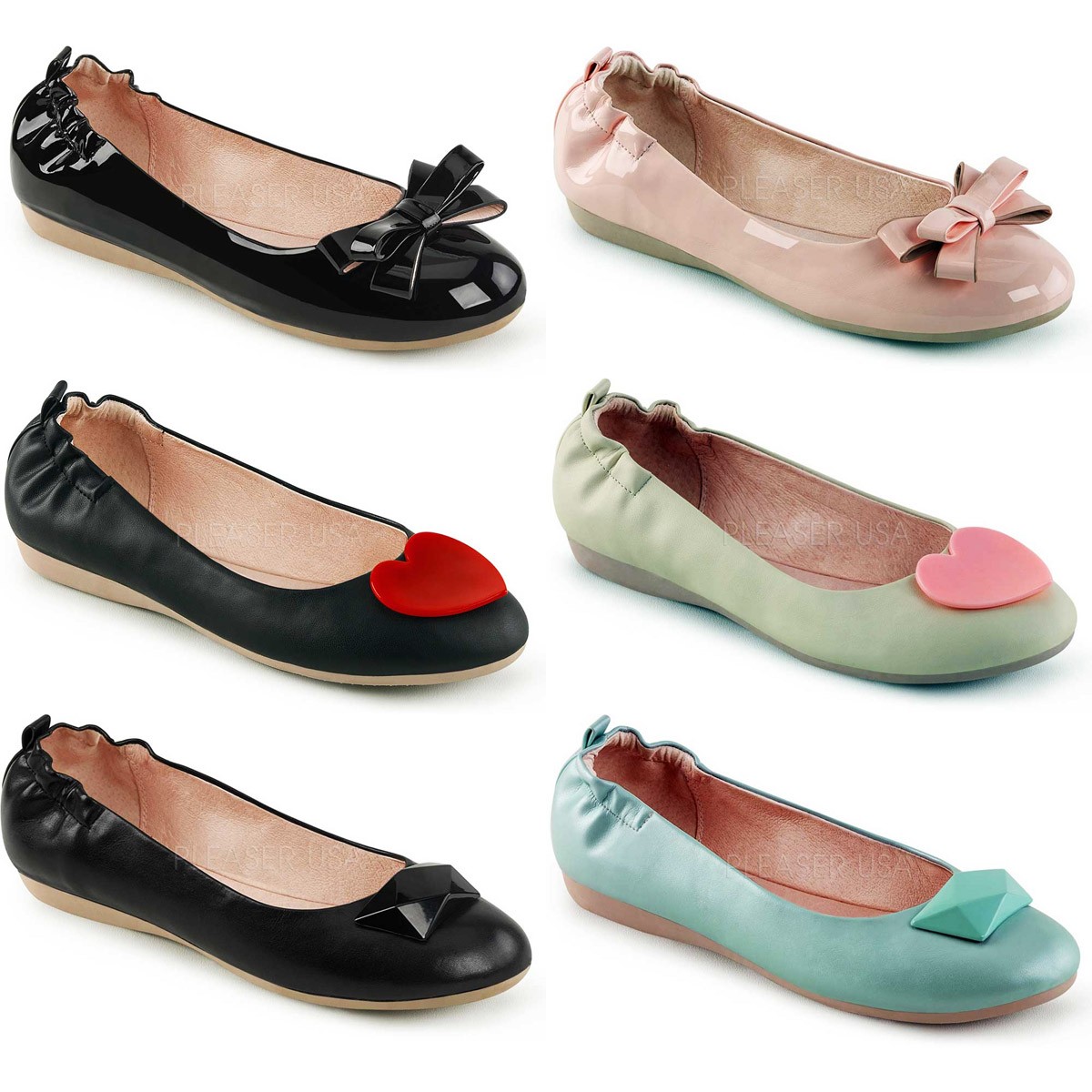 Pleaser Pin Up Couture Round Toe Foldable Flats W/Bow Adult Women Shoes Olive0X