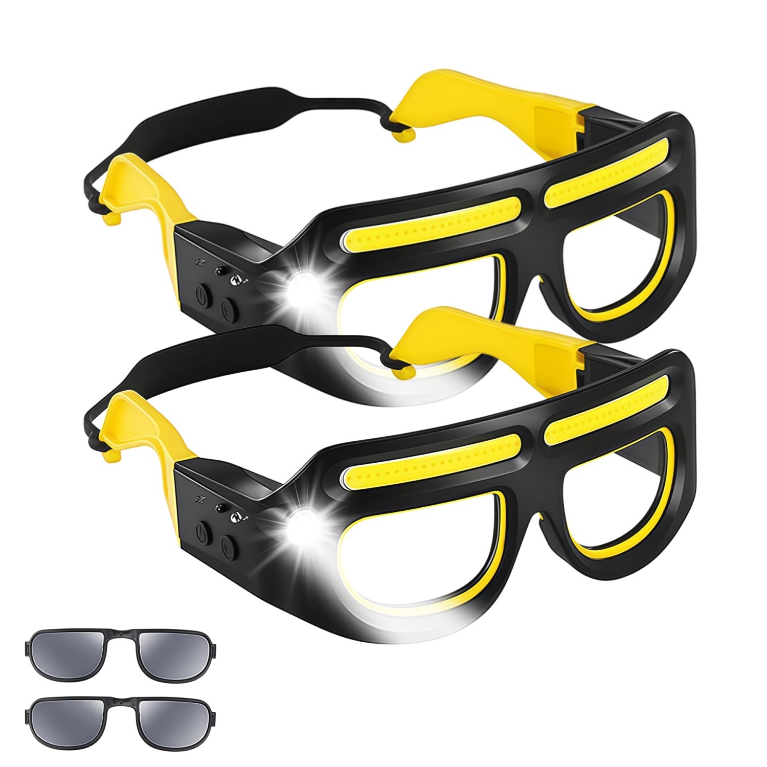 2PCS 5 Modes LED Glasses Headlights Safety Eyeglass Lamp Work Lights Cycling