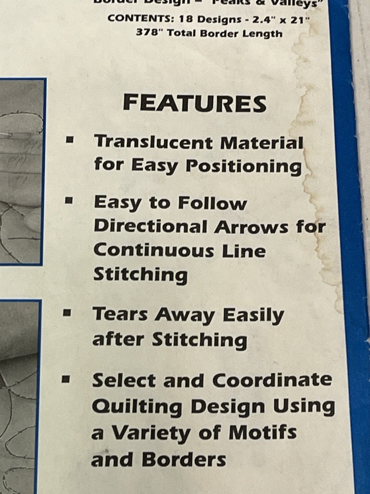 EZ Quilting Stitch-Thru Peaks & Valleys 6101 Cut Pattern