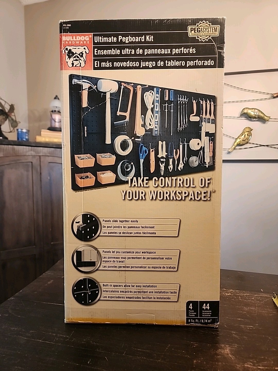 Bulldog Hardware Pegasystem 4 Pegboard Panels & 44 Accessories, PO-280