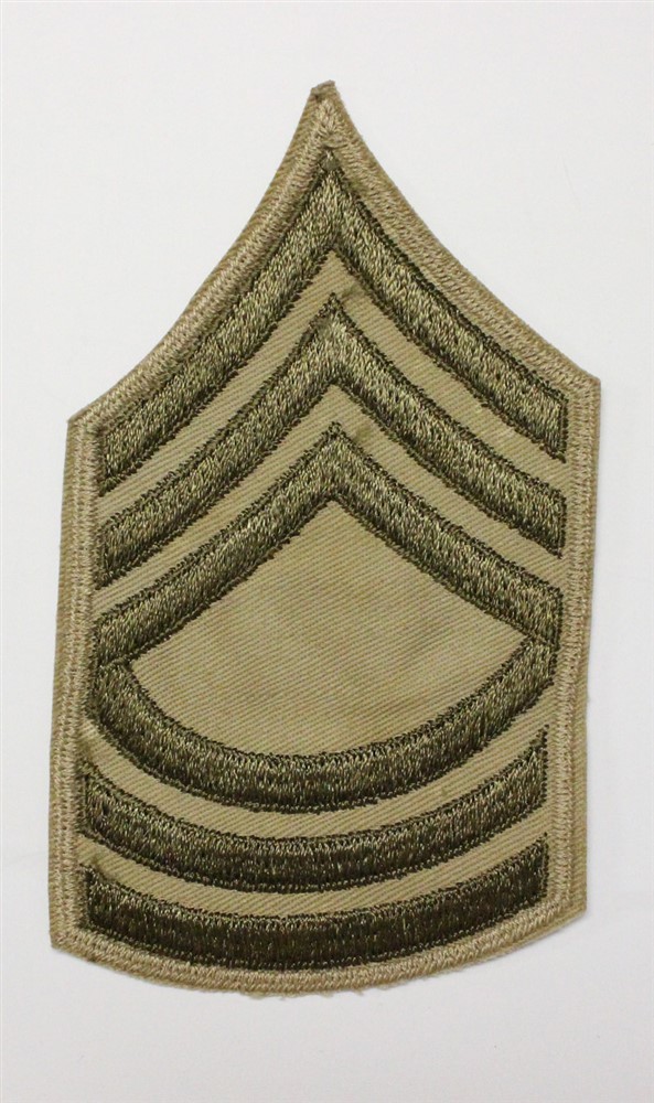 Army Chevron 2051: Master Sergeant, single - WWII era, on khaki