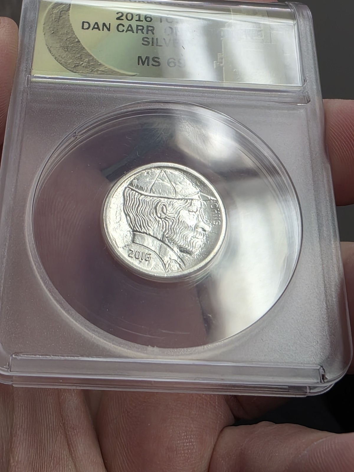 Dan CARR 2016 OHNS TOKEN! SILVER! ANACS MS69. 125 Mintage! Limited! Signed!