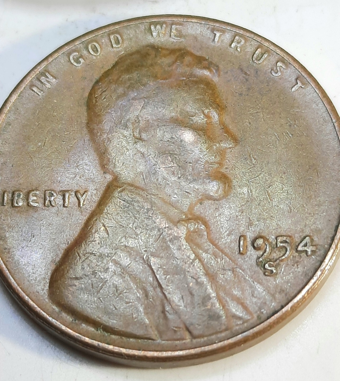 1954S OBV Date #9 Die Chip & Between 5 & S -D/D  S/S