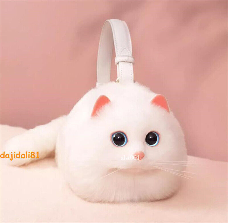 Fashion Handmade Plush Cat Bag Cute Animal Handbag Shoulder Bag Artificial Hair