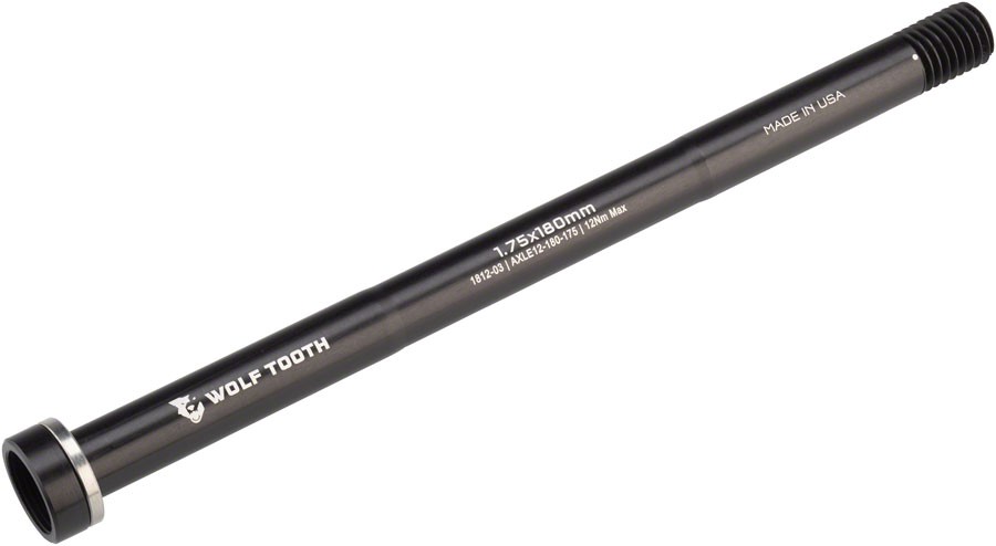Rear Thru Axle - Wolf Tooth Rear Thru Axle - M12, 1.75 x 180mm, Black - Thru