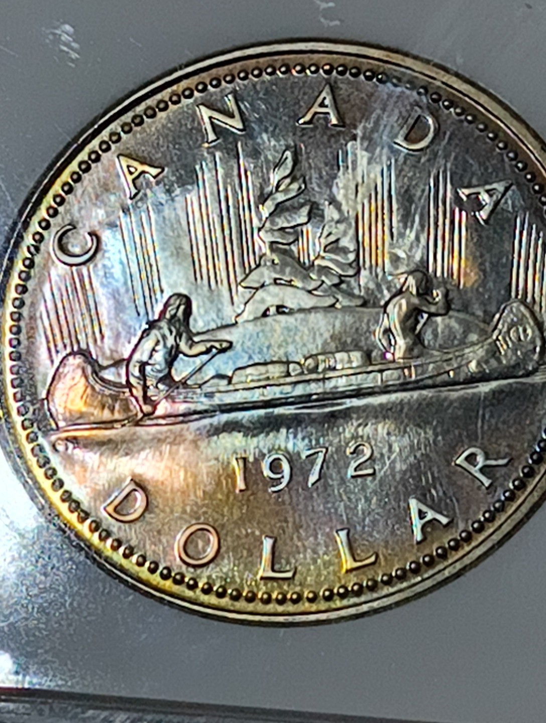 1972 Silver Canada Voyageur Dollar PCGS PF MS66- Reverse Toner