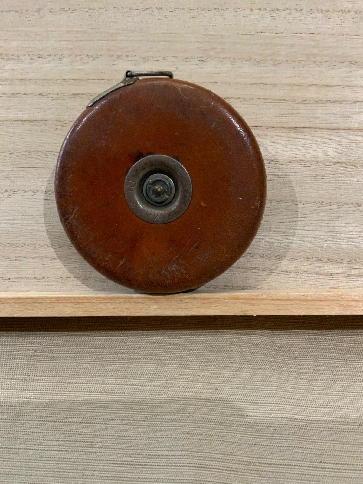 Vintage Roe's 50 Ft Steel Tape Measure In Stitched Leather Case USA