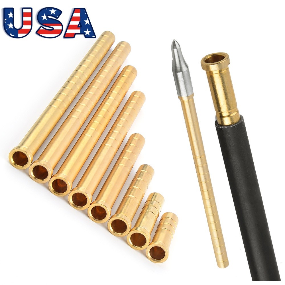 12pc Archery Arrow Brass Inserts Base 38-250gr Heavy Weight ID6.2mm Arrow Shaft