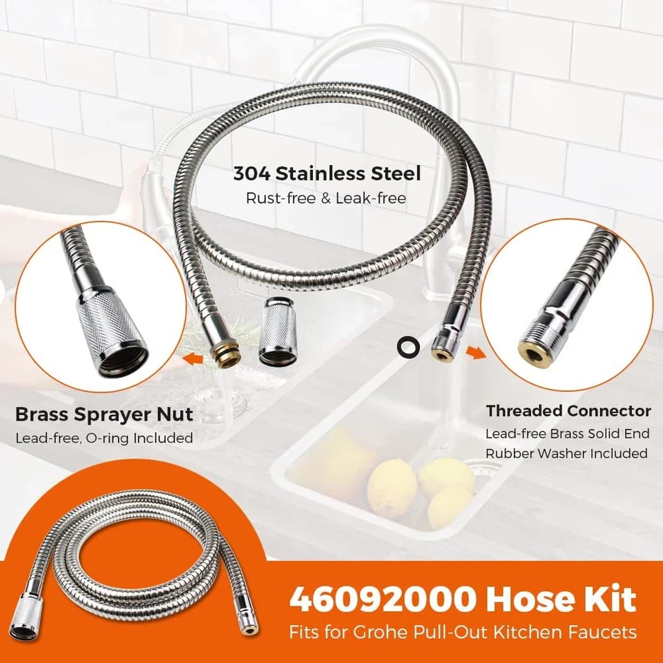 46092000 Pull Out Spray Hose for Grohe Kitchen Faucets Pull Down Kitchen Fauc...