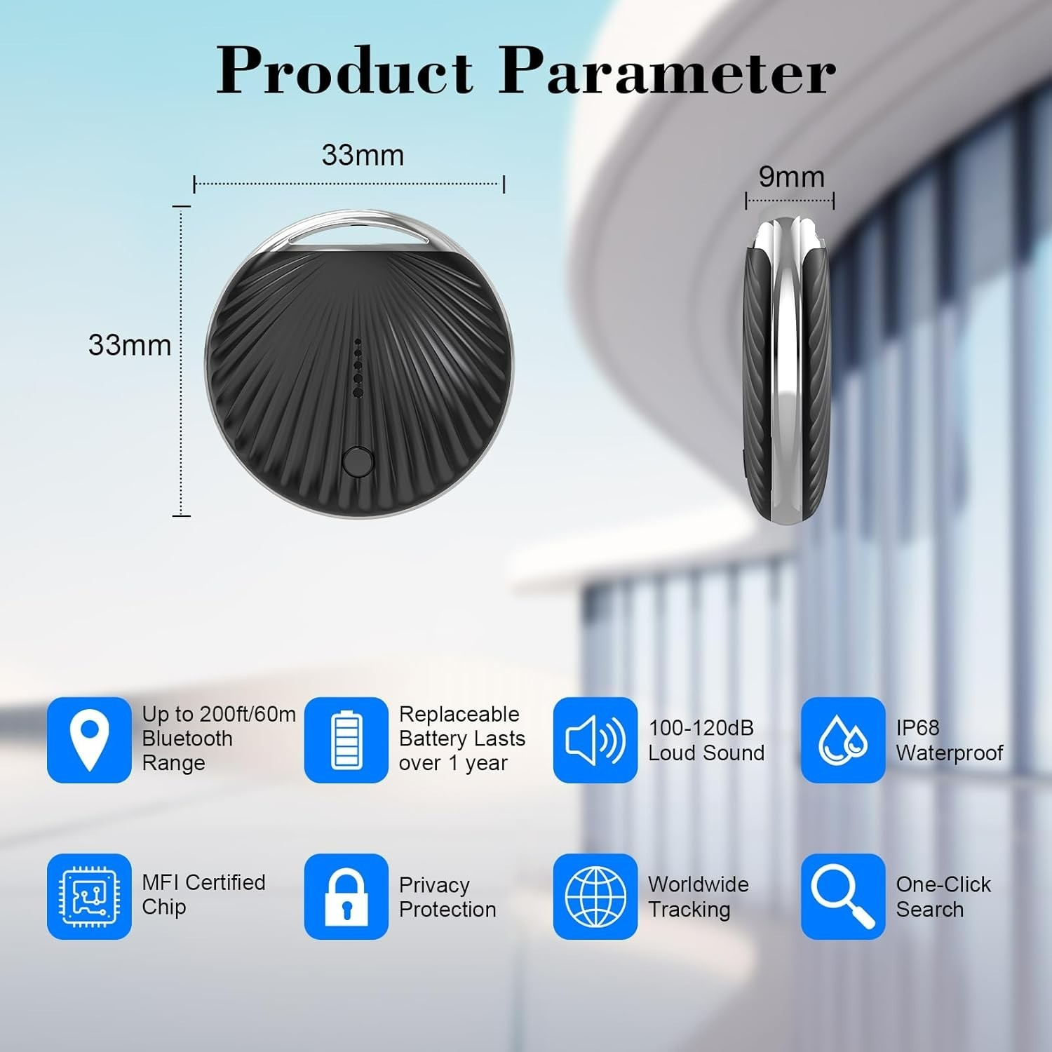 4 Pack Smart Bluetooth Tracker Tags Apple Find My MFi Certified (IOS only)